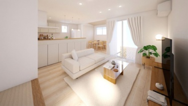 内観イメージ（ＬＤＫ）　

※掲載のＣＧパースは完成イメージのため、実際の仕様・色味等とは異なる場合があります。