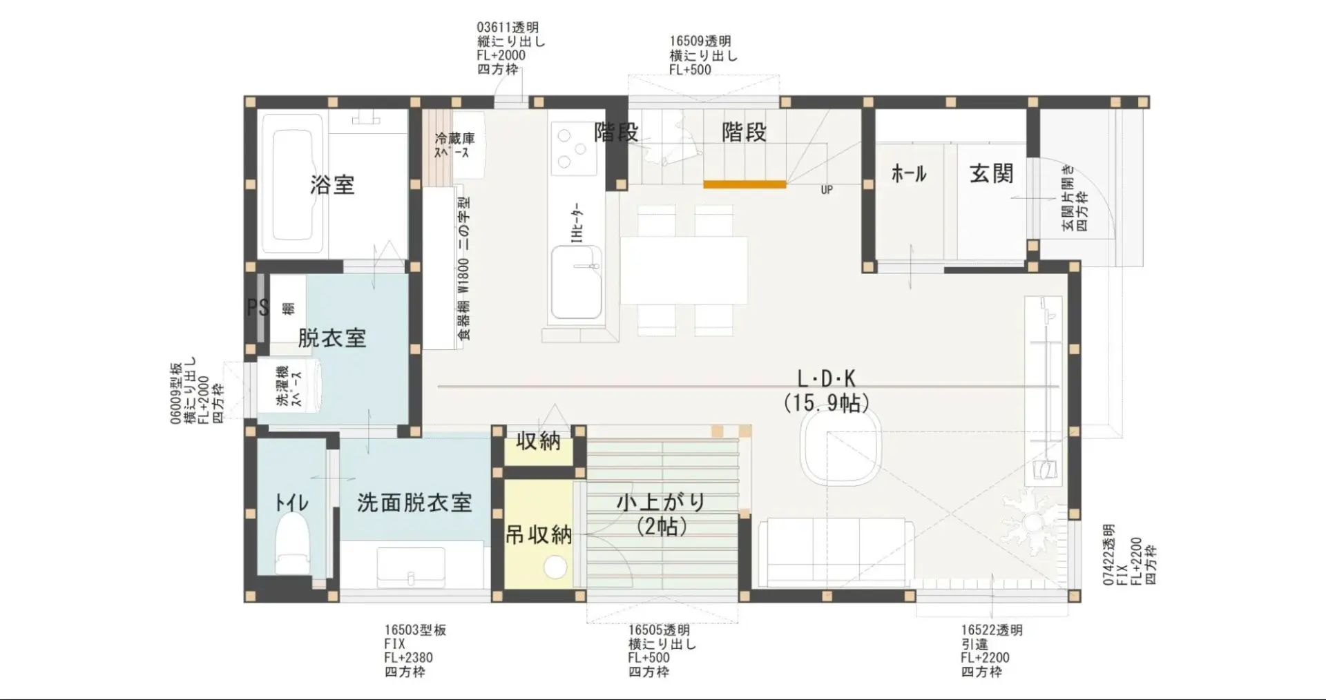 埼玉県の注文住宅の施工事例の間取り図