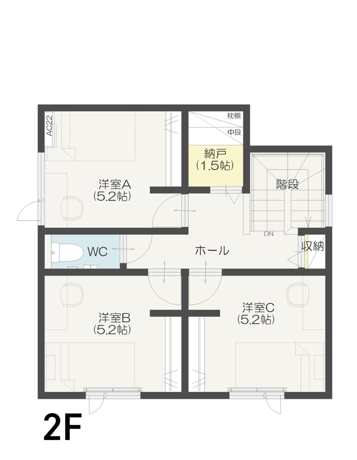 佐久市の注文住宅の施工事例の間取り図