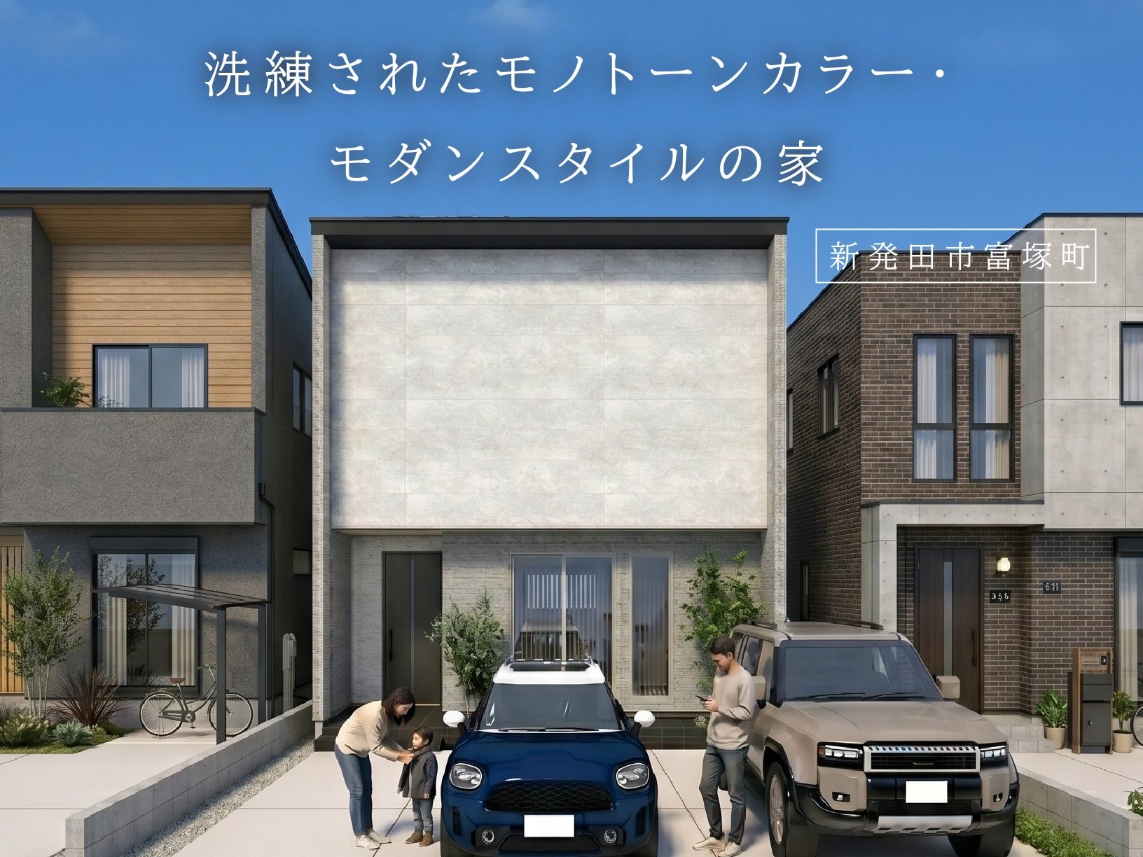 一目惚れする、グレー｜ 洗練されたモノトーンカラー・モダンスタイルの家（新発田市富塚町）