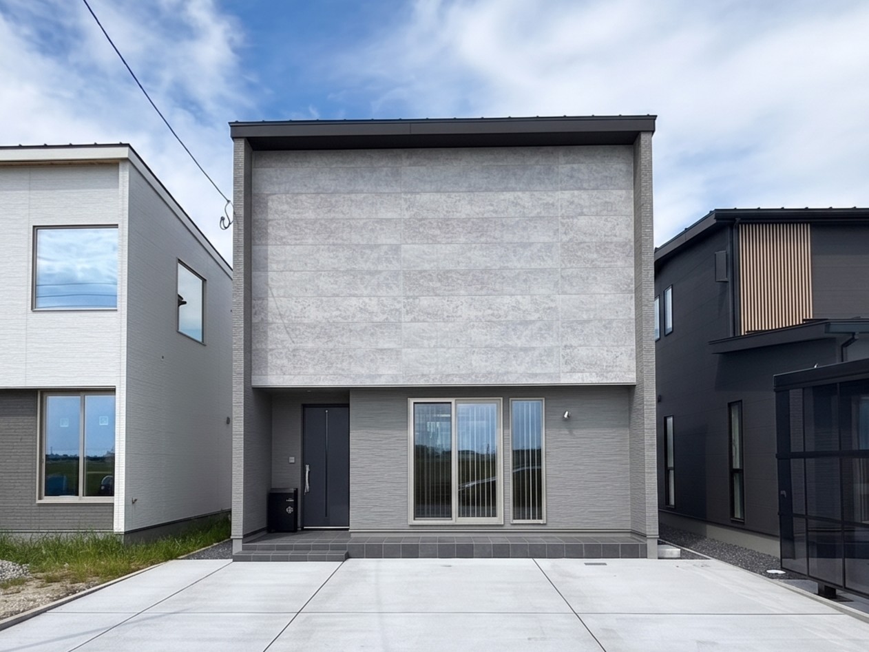 【新発田市富塚町Ｂ棟】一目惚れする、グレー｜ 洗練されたモノトーンカラー・モダンスタイルの家